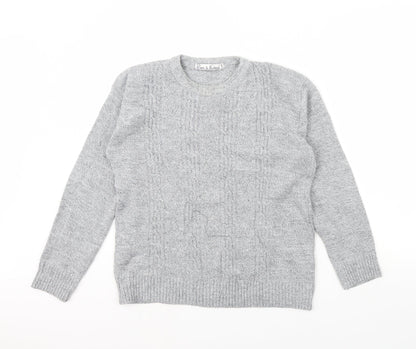 Womens UK Size S Pure & Natural Grey Pullover Jumper