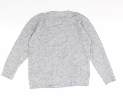 Womens UK Size S Pure & Natural Grey Pullover Jumper