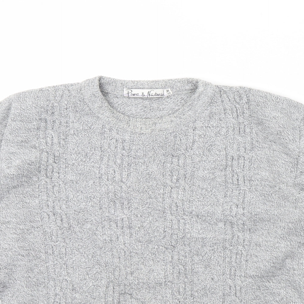 Womens UK Size S Pure & Natural Grey Pullover Jumper