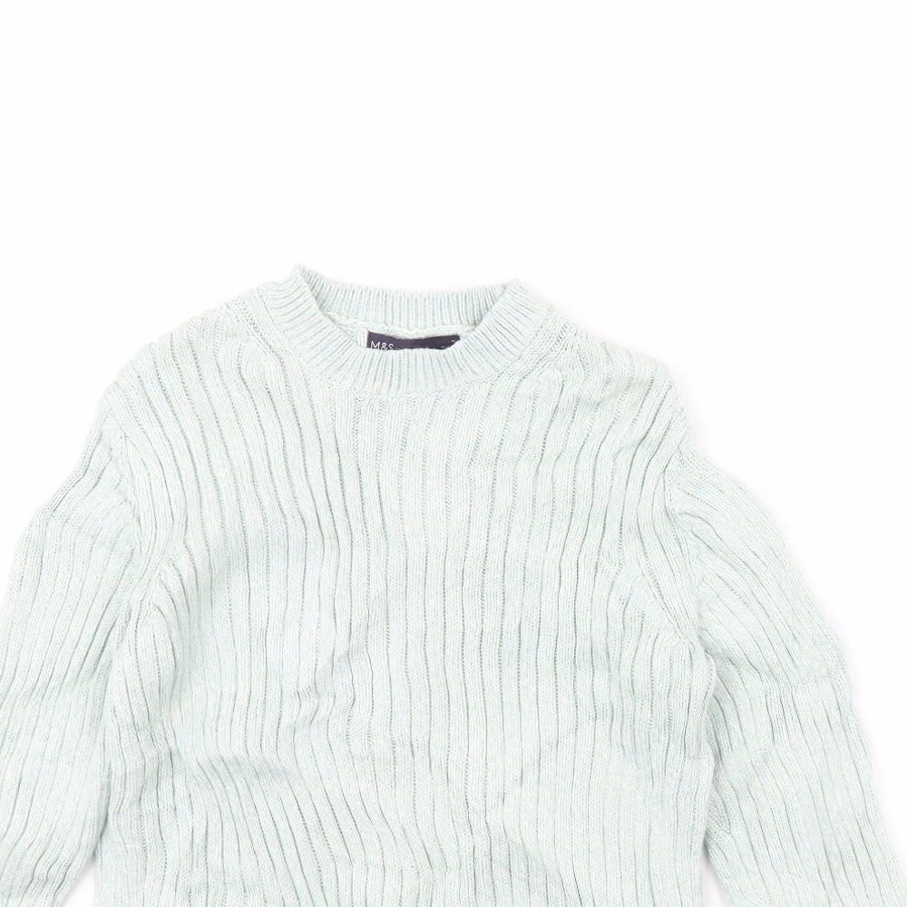Womens UK Size 10 m&s Green Pullover Jumper