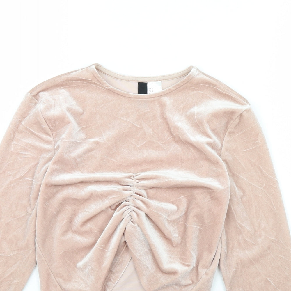 Womens UK Size S H&M Pink Basic T-Shirt
