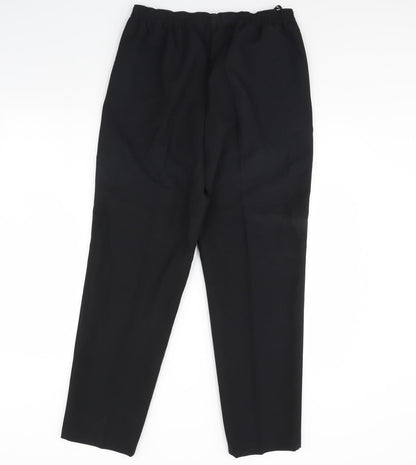 Womens UK Size 12 Classic Regular Fit Dress Pants Black Trousers