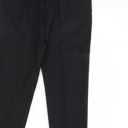 Womens UK Size 12 Classic Regular Fit Dress Pants Black Trousers