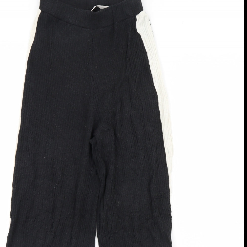 Womens UK Size XS Pull&Bear Regular Fit  Black Trousers