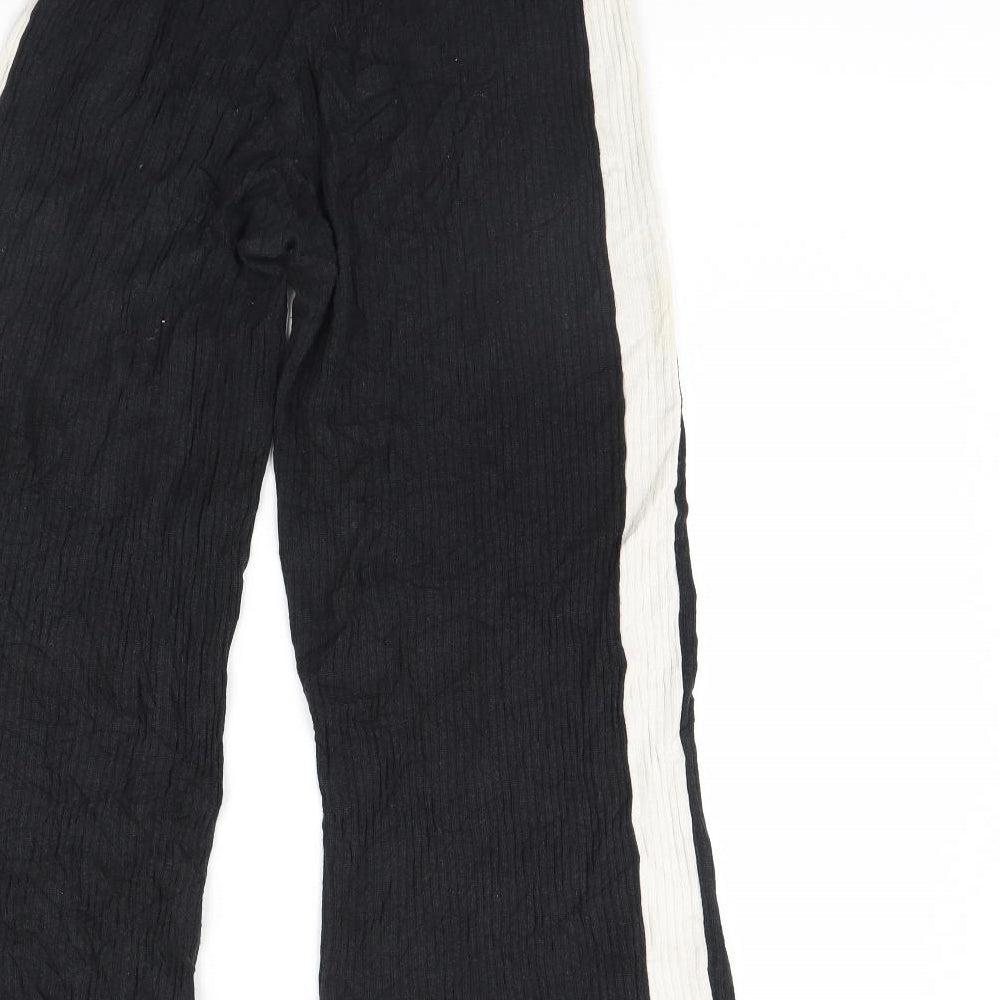 Womens UK Size XS Pull&Bear Regular Fit  Black Trousers