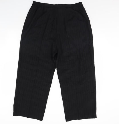 Womens UK Size 20 ELVI Regular Fit Dress Pants Black Trousers