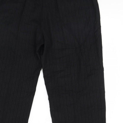 Womens UK Size 20 ELVI Regular Fit Dress Pants Black Trousers