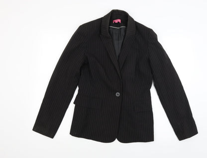 The department Womens Black Striped  Jacket Blazer Size 8