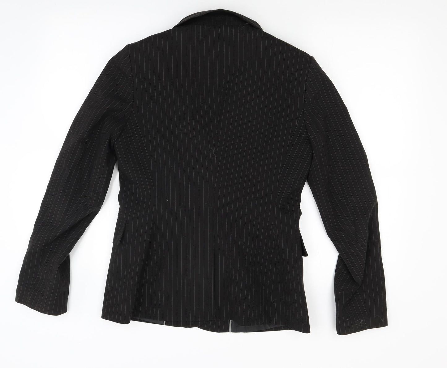 The department Womens Black Striped  Jacket Blazer Size 8