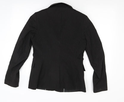 The department Womens Black Striped  Jacket Blazer Size 8