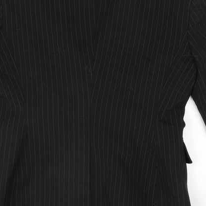 The department Womens Black Striped  Jacket Blazer Size 8
