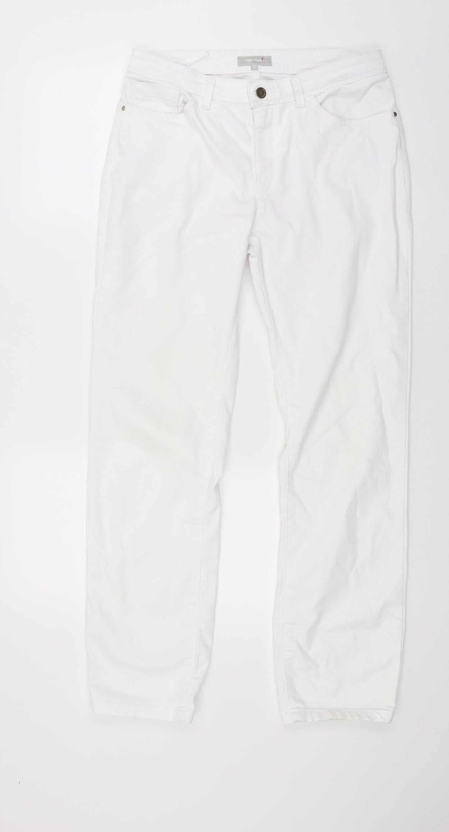 peruna Womens White  Denim Skinny Jeans Size 10 L27 in