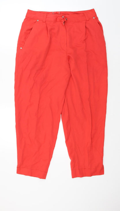 Wichile Womens Red   Capri Trousers Size 14 L25 in