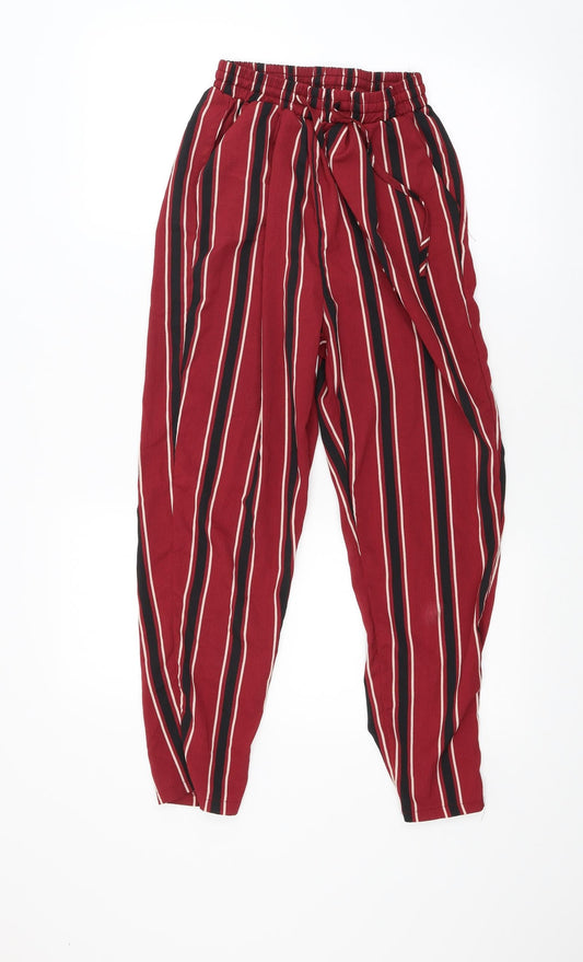 Womens UK Size 6 PRETTYLITTLETHING Regular Fit  Red Trousers