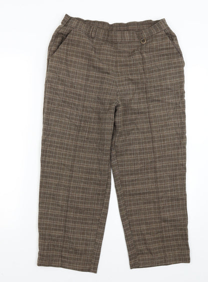 Womens UK Size 32 in Marks and Spencer Regular Fit Cropped Brown Trousers