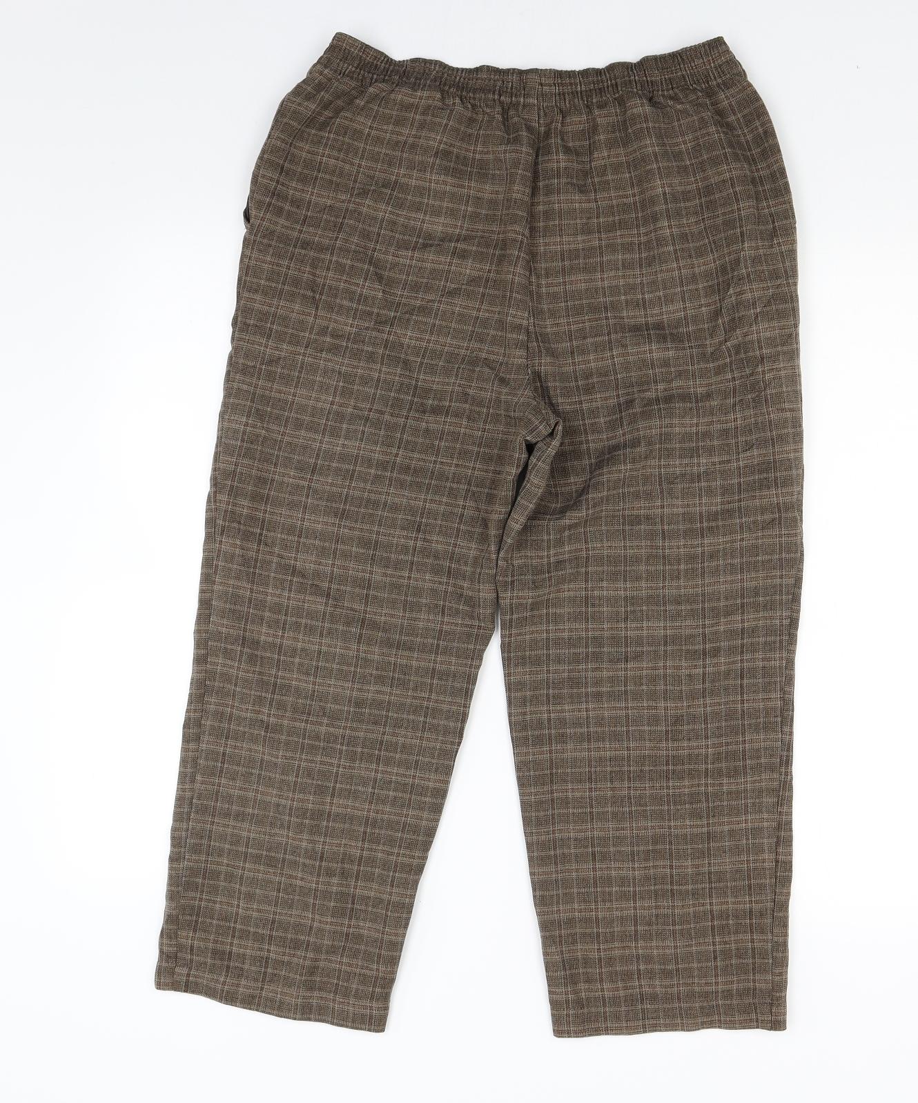 Womens UK Size 32 in Marks and Spencer Regular Fit Cropped Brown Trousers