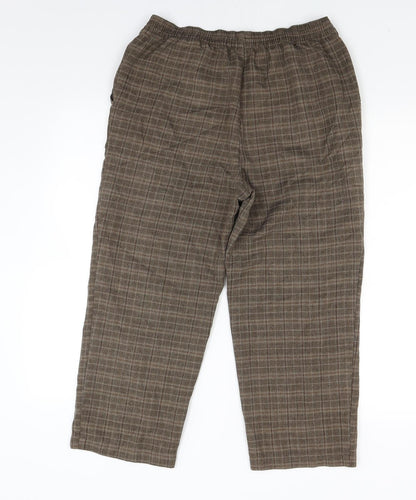 Womens UK Size 32 in Marks and Spencer Regular Fit Cropped Brown Trousers