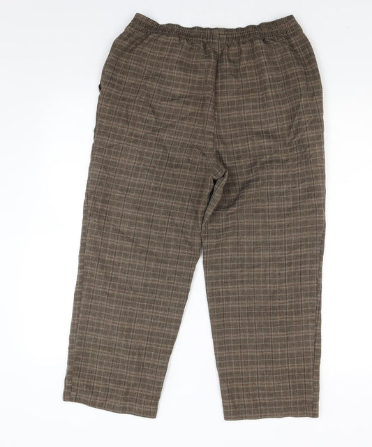 Womens UK Size 32 in Marks and Spencer Regular Fit Cropped Brown Trousers