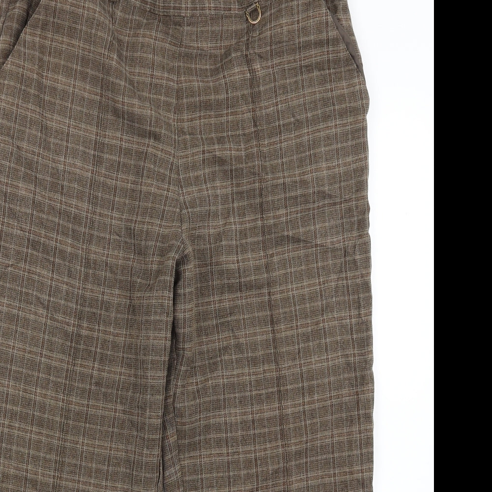 Womens UK Size 32 in Marks and Spencer Regular Fit Cropped Brown Trousers