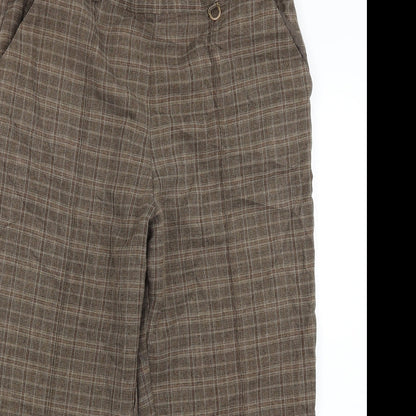 Womens UK Size 32 in Marks and Spencer Regular Fit Cropped Brown Trousers