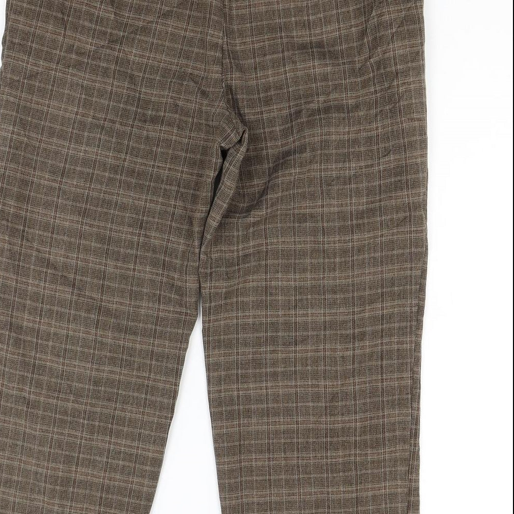 Womens UK Size 32 in Marks and Spencer Regular Fit Cropped Brown Trousers