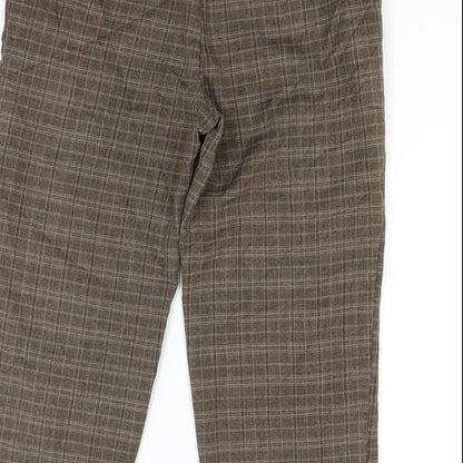 Womens UK Size 32 in Marks and Spencer Regular Fit Cropped Brown Trousers