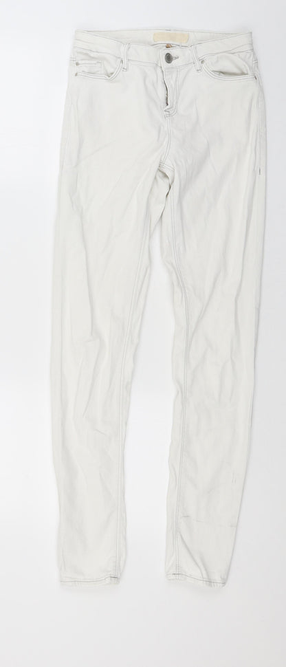 Womens UK Size 25 in Preworn Regular Fit Skinny White Jeans