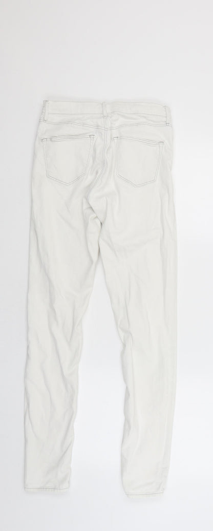Womens UK Size 25 in Preworn Regular Fit Skinny White Jeans