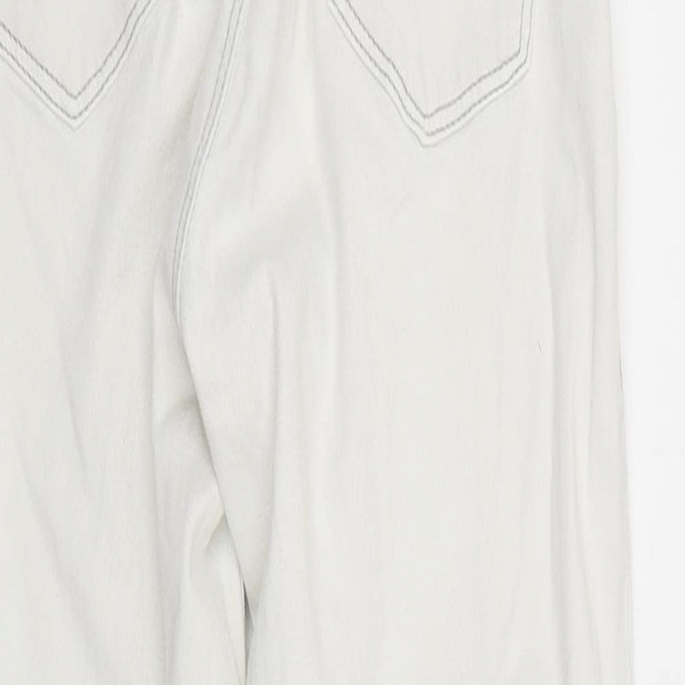 Womens UK Size 25 in Preworn Regular Fit Skinny White Jeans