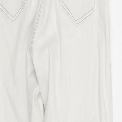 Womens UK Size 25 in Preworn Regular Fit Skinny White Jeans