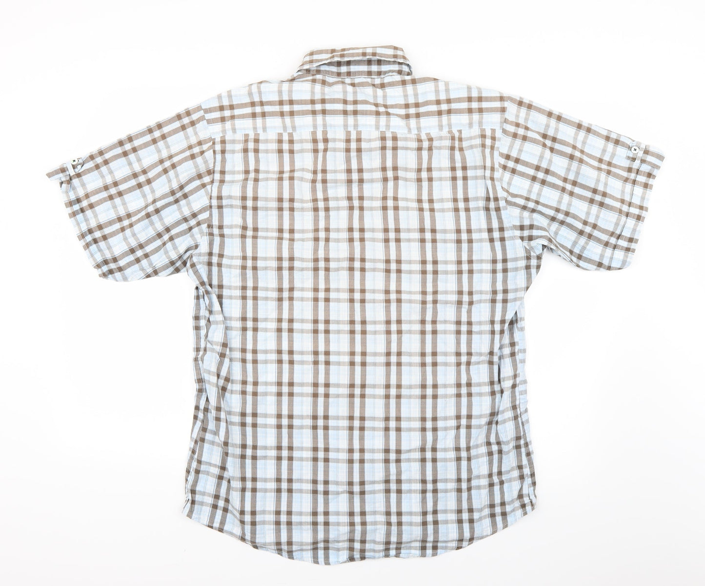 voyager Mens Blue Plaid   Button-Up Size XL