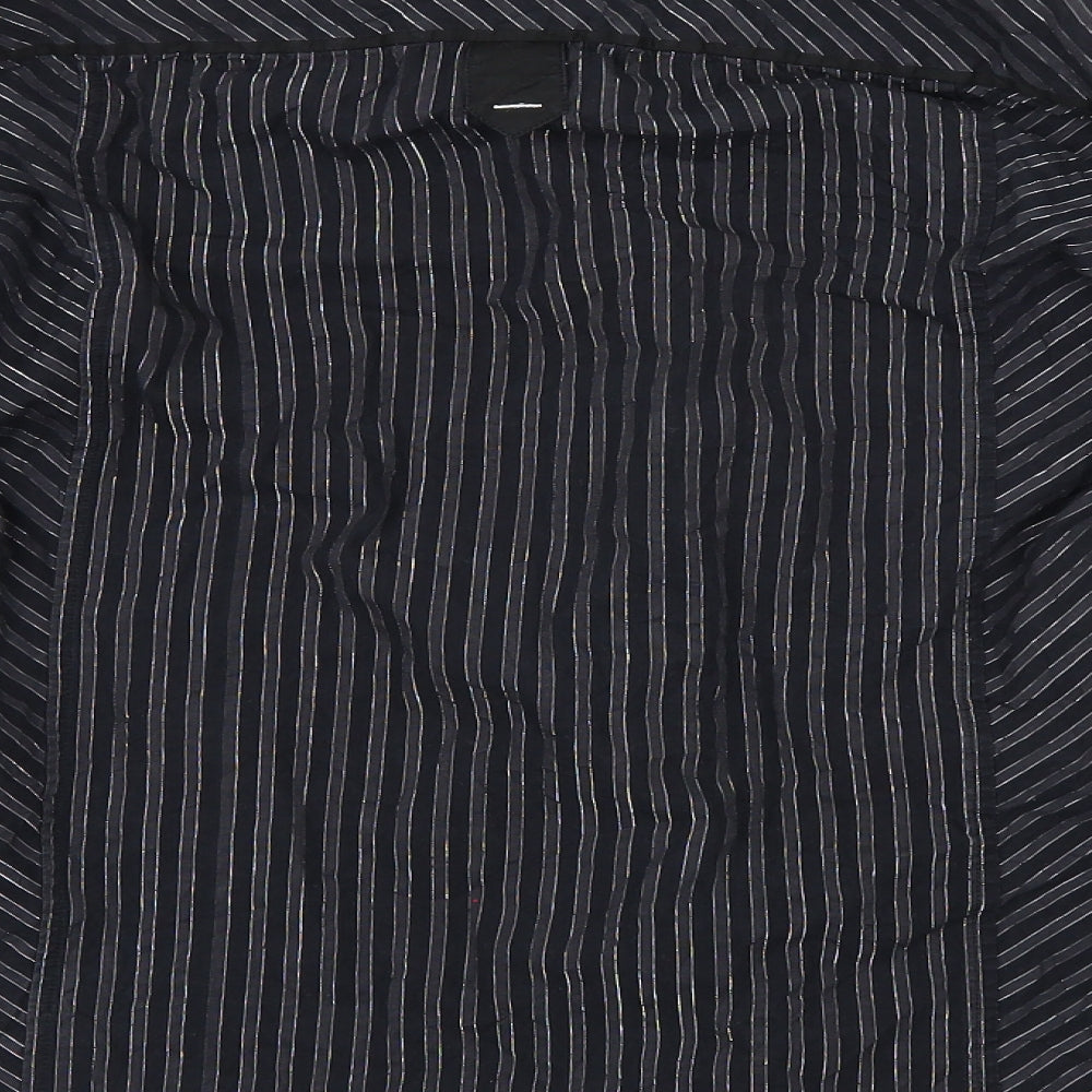 Mens UK Size S Parkes Black  Button-Up Long Sleeve Casual Shirt