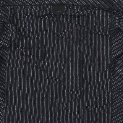 Mens UK Size S Parkes Black  Button-Up Long Sleeve Casual Shirt