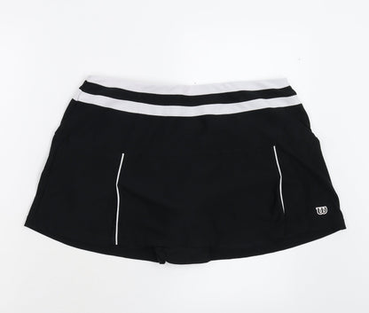 Wilson Womens Black   Athletic Shorts Size L - Skirt
