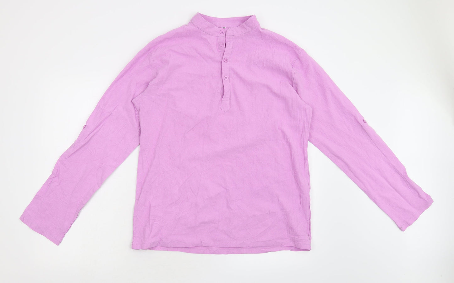 Mens UK Size M Preworn Pink  Button-Up Long Sleeve Casual Shirt