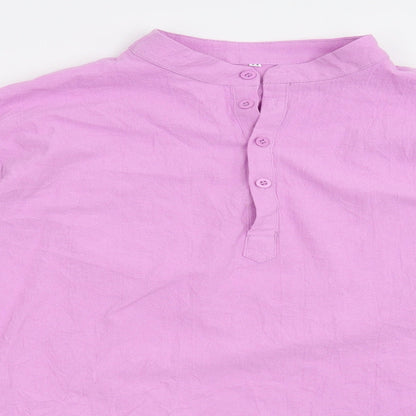 Mens UK Size M Preworn Pink  Button-Up Long Sleeve Casual Shirt