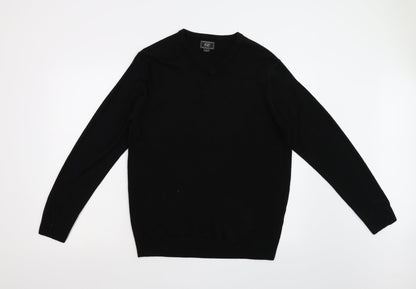 F&F Mens Black  Knit Pullover Jumper Size M