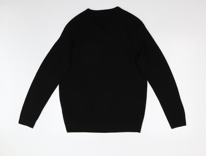 F&F Mens Black  Knit Pullover Jumper Size M