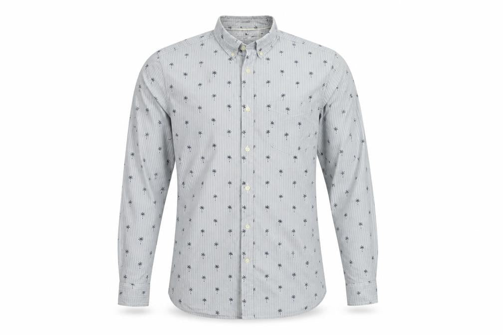 Mens UK Size M H&M Blue  Button-Up Long Sleeve Casual Shirt