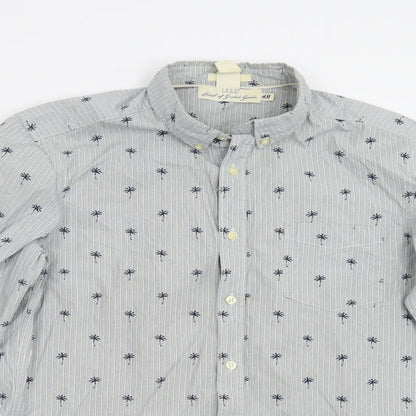 Mens UK Size M H&M Blue  Button-Up Long Sleeve Casual Shirt