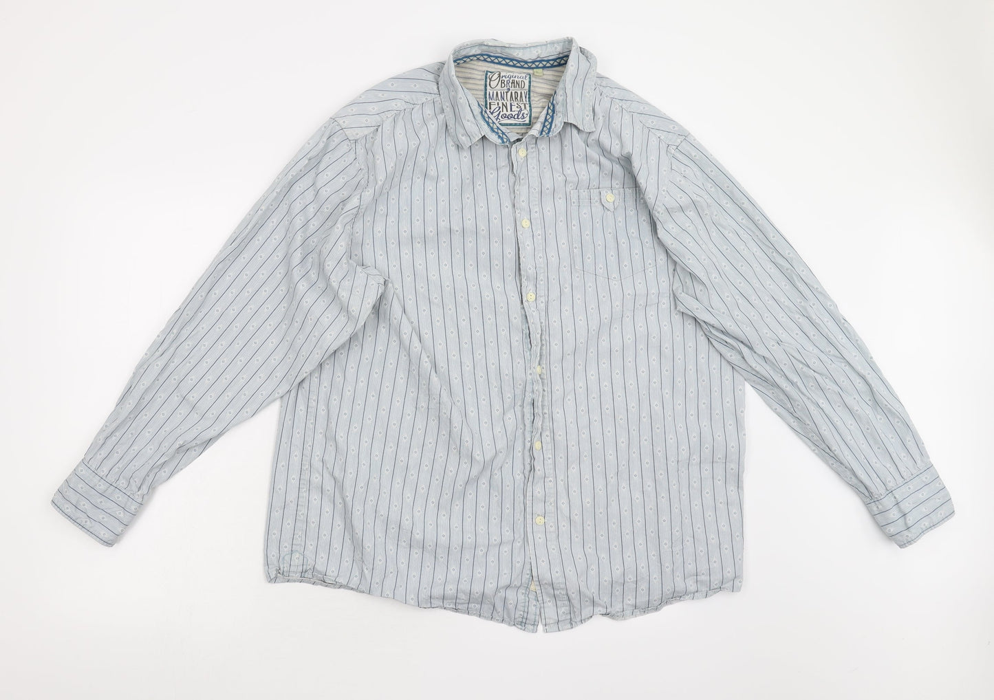 Mens UK Size L Original Brand Blue  Button-Up Long Sleeve Casual Shirt