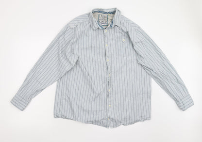 Mens UK Size L Original Brand Blue  Button-Up Long Sleeve Casual Shirt