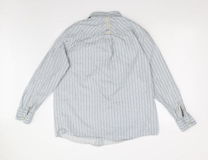 Mens UK Size L Original Brand Blue  Button-Up Long Sleeve Casual Shirt