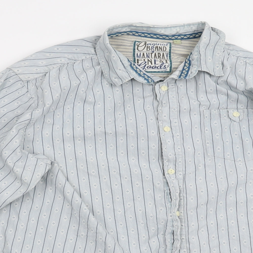 Mens UK Size L Original Brand Blue  Button-Up Long Sleeve Casual Shirt