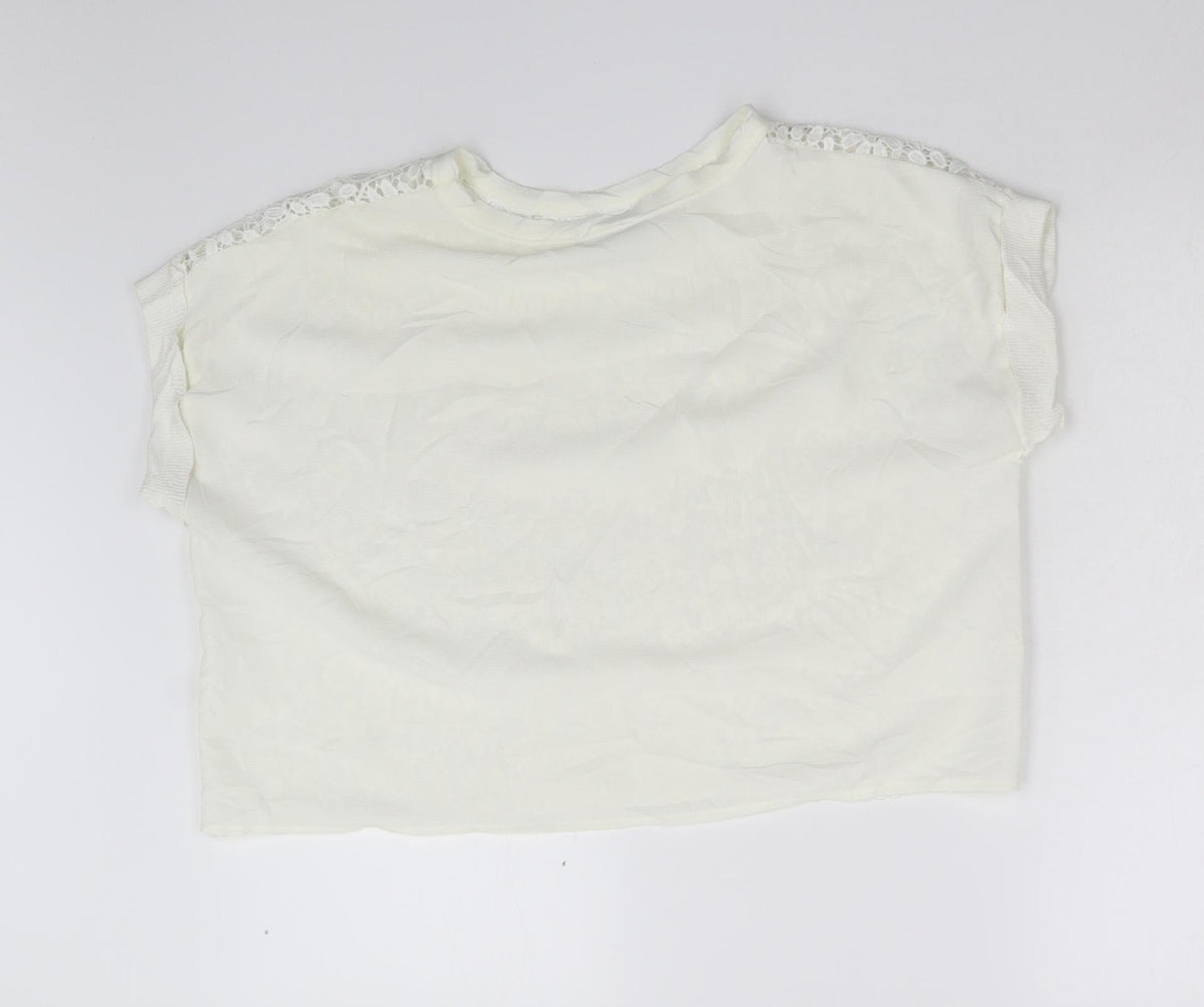 Zara Womens Ivory Floral  Pullover Jumper Size M