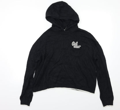 H&M Womens Black   Pullover Hoodie Size M