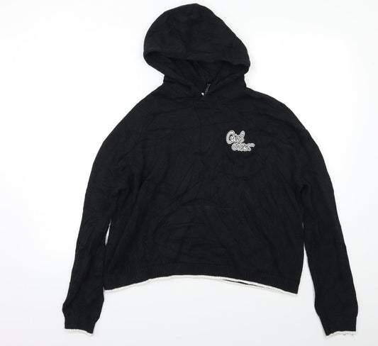 H&M Womens Black   Pullover Hoodie Size M