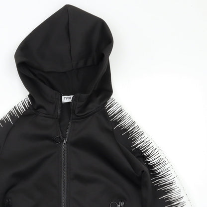 Yvon Fashion Boys Black   Full Zip Hoodie Size 6 Years