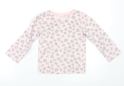 F&F Girls Pink Animal Print  Top Pyjama Top Size 3-4 Years