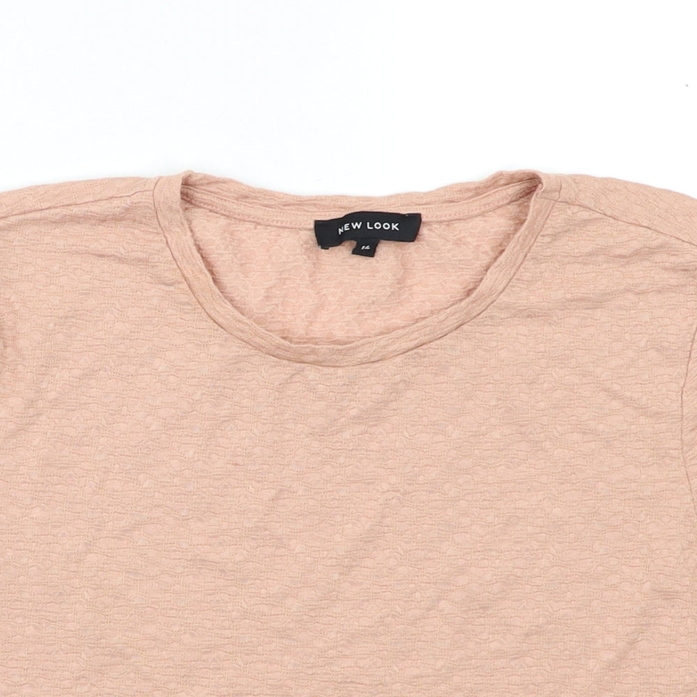 Womens UK Size 14 New Look Pink Basic Blouse